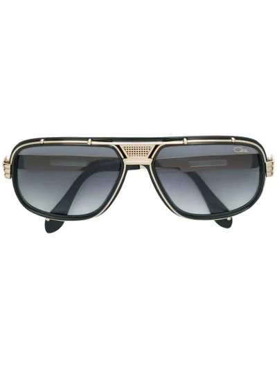 Cazal Mixed Metal And Acetate Sunglasses In Black