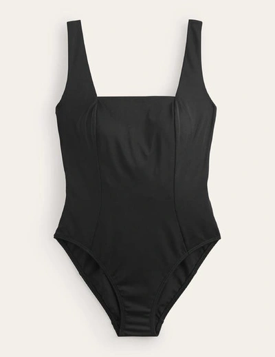 Boden Square-neck Panelled Swimsuit Black Women