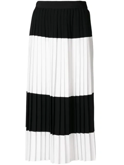 Mantù Colour Contrast Pleated Skirt In Black