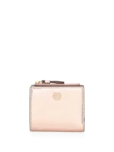 Tory Burch Robinson Leather Mini Wallet In Light Rose