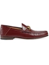 Gucci Horsebit Leather Loafers In Red