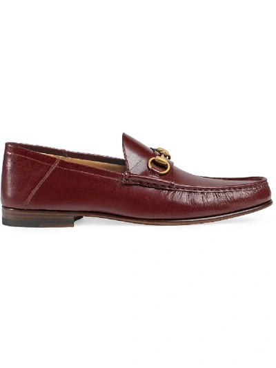 Gucci Horsebit Leather Loafers In Red