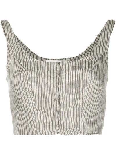 Mara Hoffman Aisha Striped Crop Top In Brown