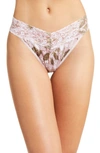 Hanky Panky Printed Original-rise Signature Lace Thong In Antique Lily