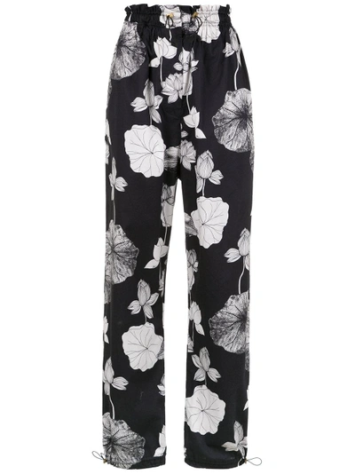 Sissa Floral Lotus Palazzo Pants In Blue