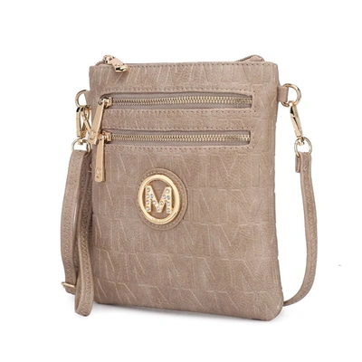 Mkf Collection By Mia K Scarlett Vegan Leather Crossbody Handbag For Women In Beige