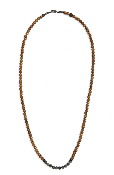 Caputo & Co Ubud Stone Bead Necklace In Black Labradorite