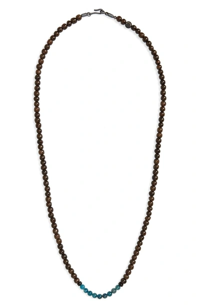 Caputo & Co Ubud Stone Bead Necklace In Blue Apatite