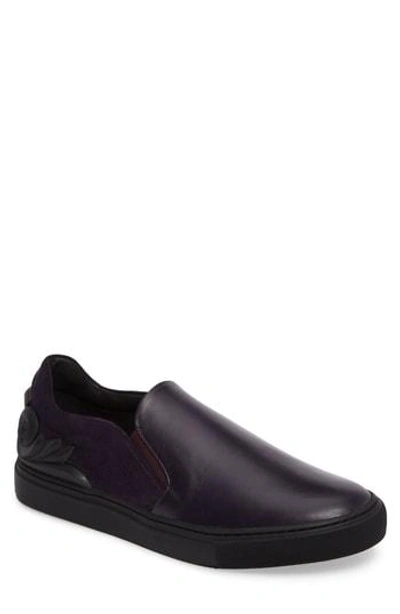 Versace Collection Baroque Slip-on In Must/ Nikel Leather