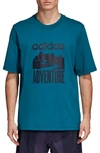 Adidas Originals Adventure Graphic T-shirt In Real Teal