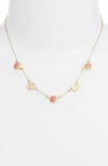 Anna Beck Semiprecious Stone Station Necklace In Guava Quartz/ Gold