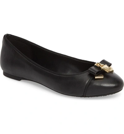 Michael Michael Kors Alice Ballet Flat In Black Leather