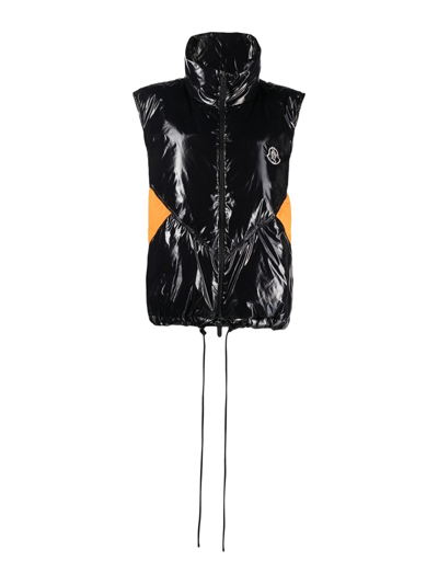 Moncler Glossy Down Vest In Black