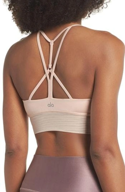 Alo Yoga Lush Longline Bralette In Nectar Glossy/ Nectar