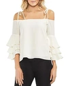 Vince Camuto Off-the-shoulder Ruffle-sleeve Top In Antique White