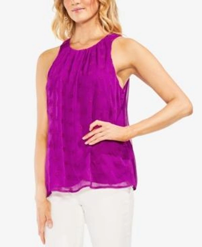 Vince Camuto Embroidered Eyelet Gauze Blouse In Fuchsia Fury