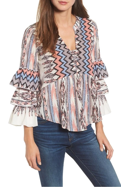 Kas New York Adams Ruffled Sleeve Blouse In Multi