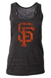 New Era Mlb Racerback Triblend Tank In Onyx Giants