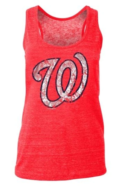 New Era Mlb Racerback Triblend Tank In Red Nationals