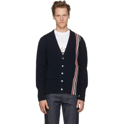 Thom Browne Classic Jersey V-neck Cardigan In Blue