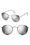 Mvmt Icon 50mm Polarized Wire Sunglasses In Silver Mirror
