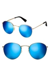 Mvmt Icon 50mm Wire Sunglasses In Gold Blue