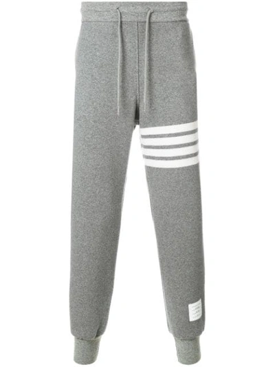 Thom Browne Intarsia Stripes Cashmere Sweatpants In Grey