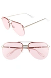 Quay The Playa 64mm Aviator Sunglasses - Rose/ Pink