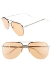 Quay The Playa 64mm Aviator Sunglasses - Silver/orange
