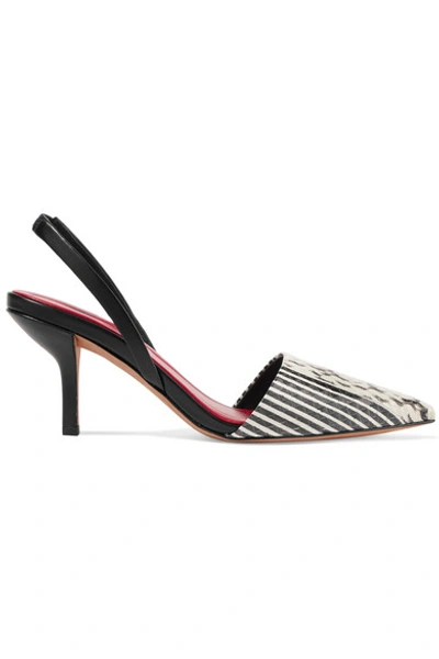 Diane Von Furstenberg Mortelle Snake-effect Leather Slingback Pumps In Multi