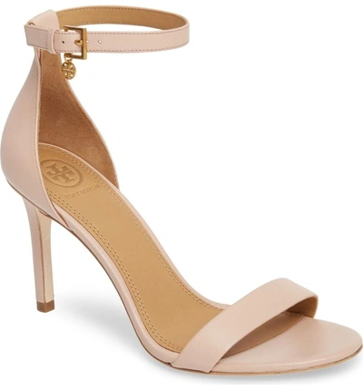 Tory Burch Ellie Ankle Strap Sandal In Sea Shell Pink Leather