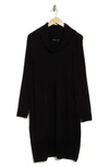 Cyrus Cowl Neck Long Sleeve Sweater Dress In Black