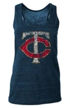 New Era Mlb Racerback Triblend Tank In Navy Twins