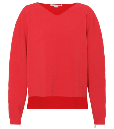 Stella Mccartney Oversized Crêpe Sweater In Red