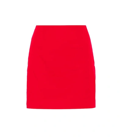 Staud Panda Stretch-cotton Miniskirt In Red