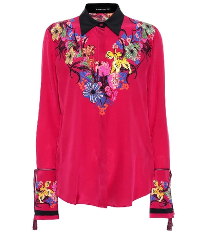Etro Floral Printed Silk Blouse In Pink