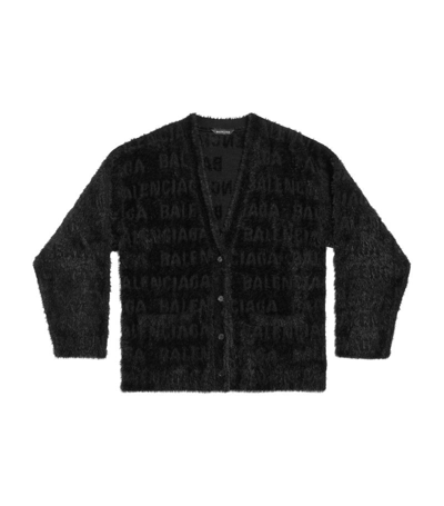 Balenciaga Women's Horizontal Allover Furry Cardigan In Black
