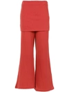 Osklen Layered Wide Leg Trousers In Red