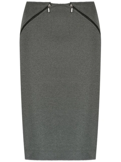 Mara Mac Zipped Pencil Skirt - Grey