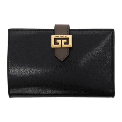 Givenchy Gv3 Medium Smooth And Textured-leather Wallet In Black
