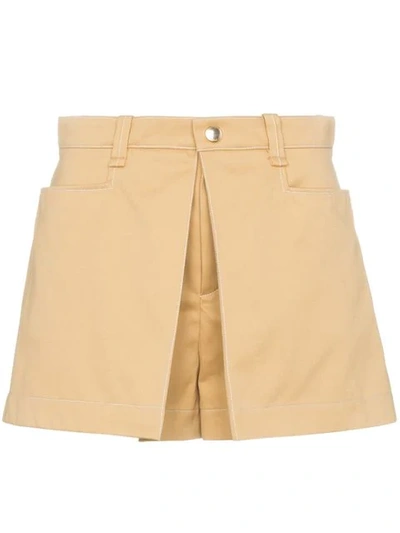 Chloé Beige Darted High-waisted Shorts In Brown