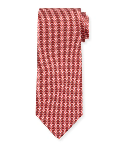 Ferragamo Fina Graphic Silk Tie In Pink