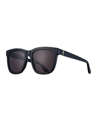 Saint Laurent Sl M24k Oversize Square Acetate Sunglasses In Black