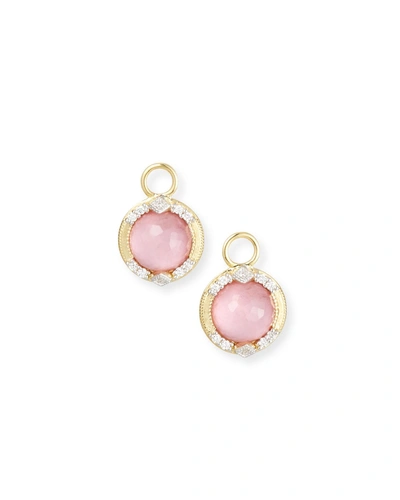 Jude Frances 18k Lisse Round Kite Earring Charms, Pink Triplet