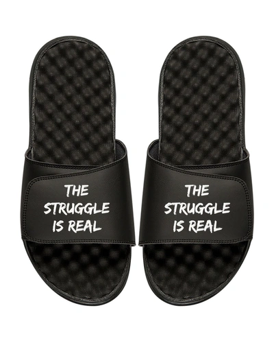 Islide Men's The Struggle Is Real Slide Sandals In Black