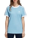 Adidas Originals 3-stripes Tee In Clear Blue