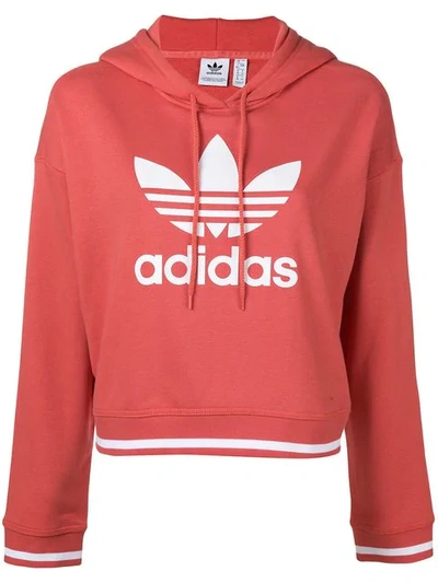 Adidas Originals Active Icons Printed Cotton-blend Jersey Hoodie In Pink