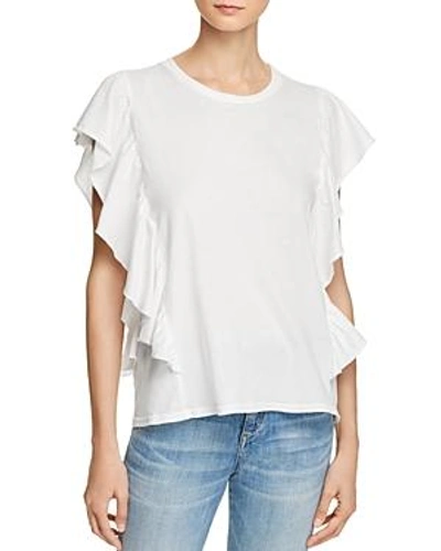 Michelle By Comune Ruffle Crewneck Tee In Vintage White