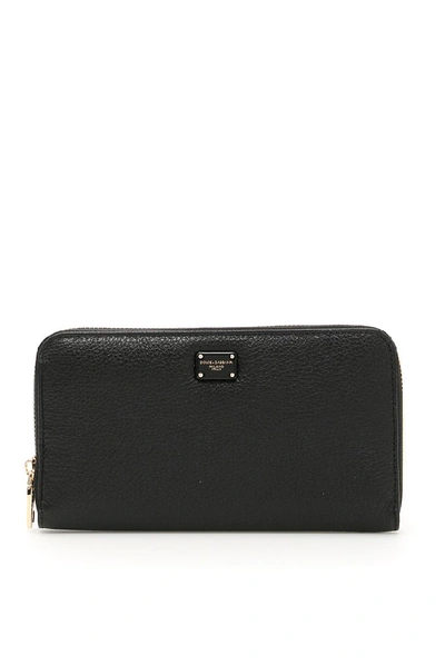 Dolce & Gabbana Zip-around Wallet In Nero (black)