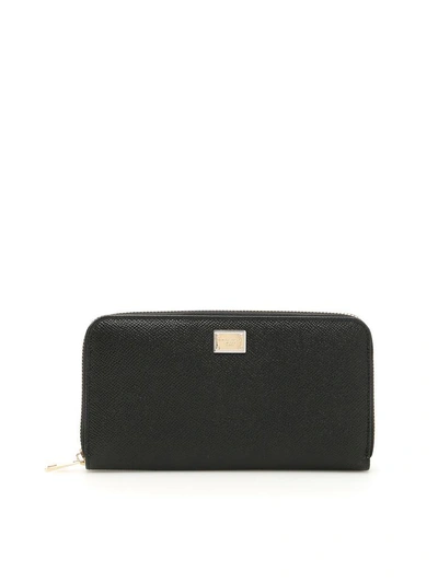 Dolce & Gabbana Zip-around Wallet In Nero|nero